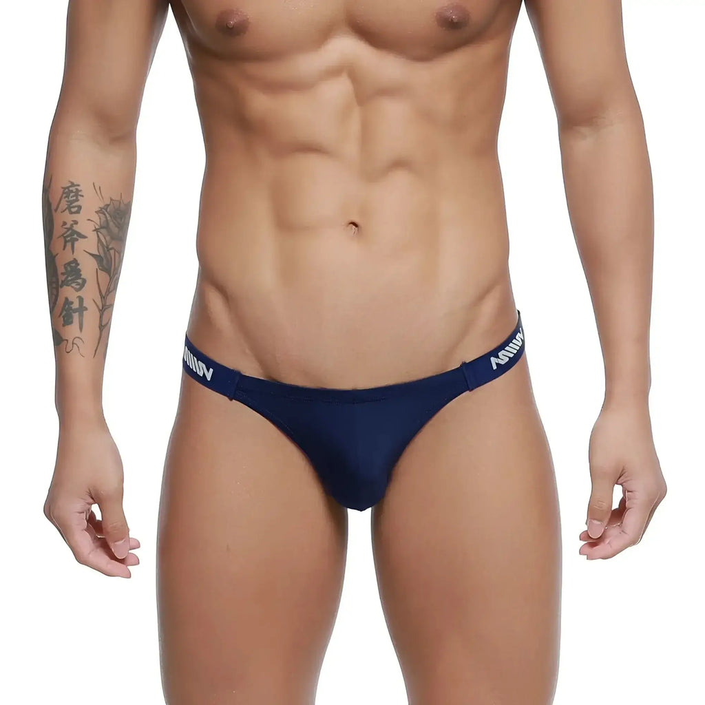 MetroMalewear paleta bikini briefs in navy blue with white branded waistband designed for comfortable everyday wear