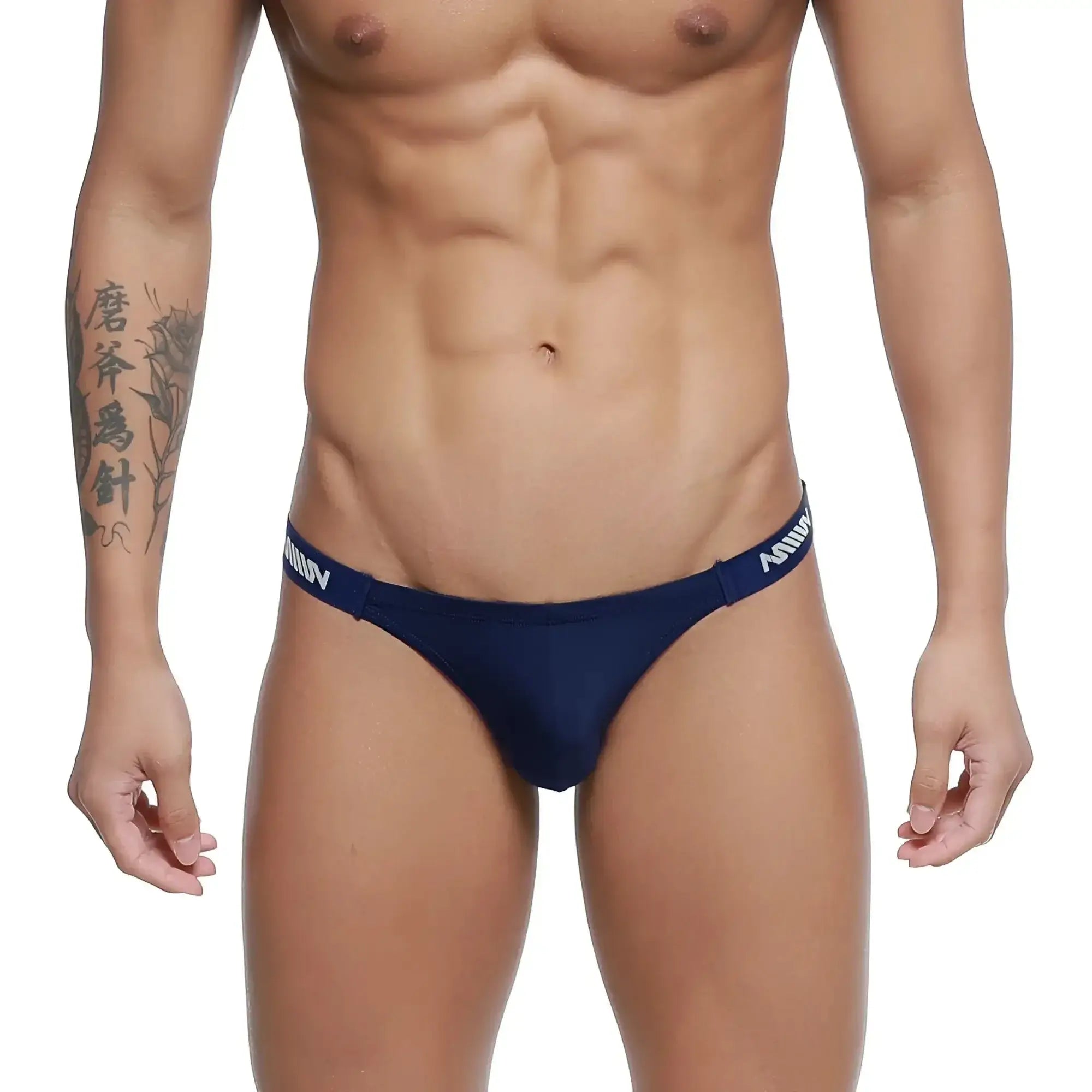 MetroMalewear paleta bikini briefs in navy blue with white branded waistband designed for comfortable everyday wear
