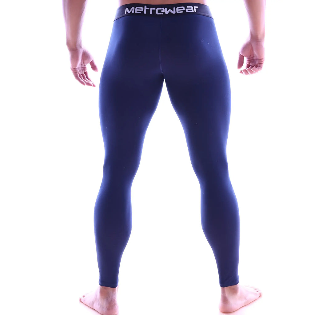 Navy blue metromalewear perfect scene cotton compression long john leggings for comfortable wear
