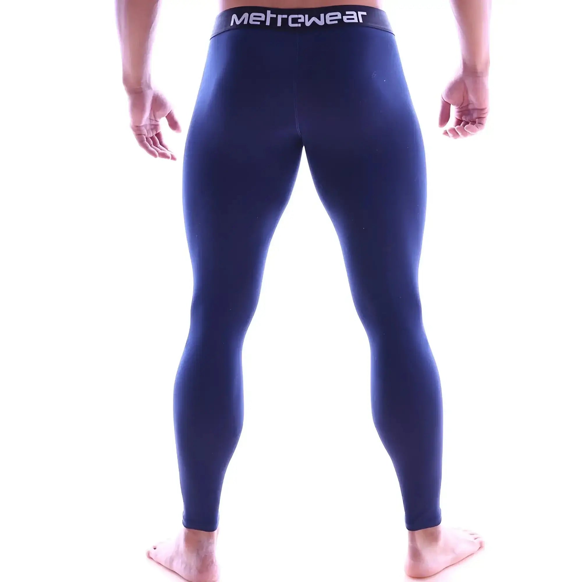 Navy blue metromalewear perfect scene cotton compression long john leggings for comfortable wear