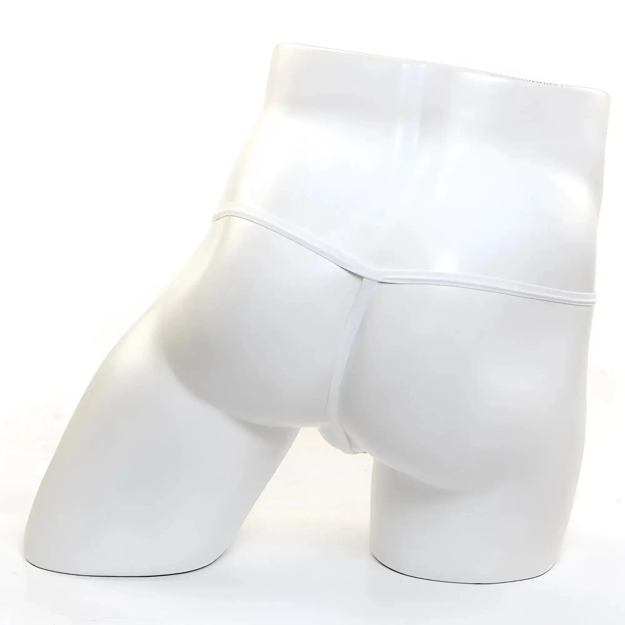 White glossy latex briefs with high waisted seamless design from metromalewear perfect scene string lace nude 2014-71