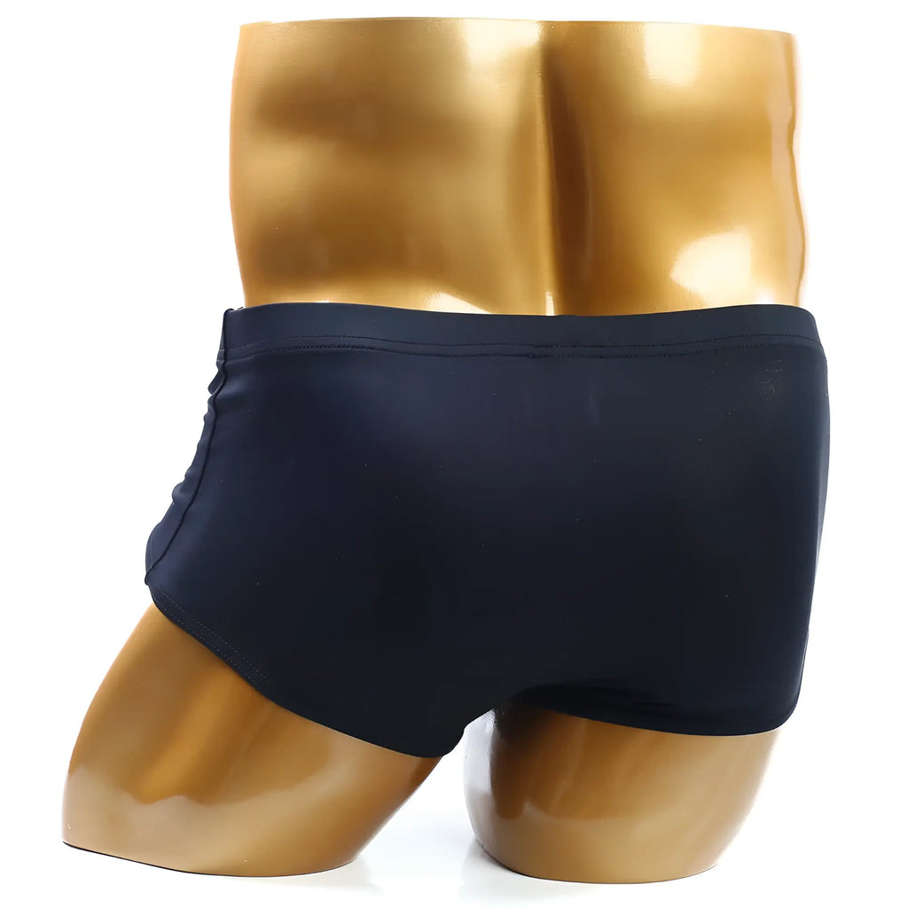 Navy blue metro malewear posingwear classic body building trunk with smooth stretchy fabric and elastic waistband