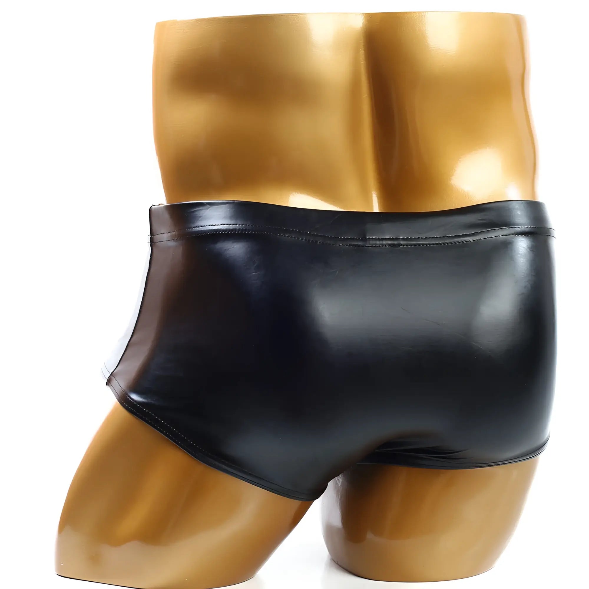 Black shiny faux leather briefs metroMaleWear posingwear classic bodybuilding trunk with a sleek form-fitting design