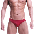 MetroMaleWear posingwear core terracotta athletic briefs in red with smooth form-fitting design for posing