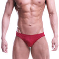 MetroMaleWear posingwear core terracotta athletic briefs in red with smooth form-fitting design for posing