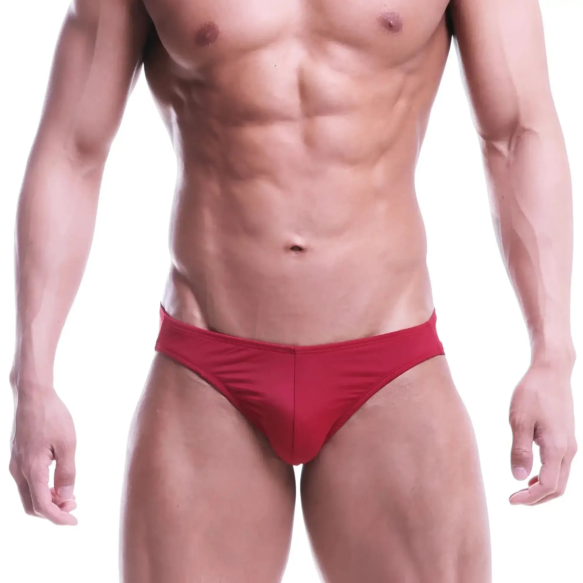 MetroMaleWear posingwear core terracotta athletic briefs in red with smooth form-fitting design for posing