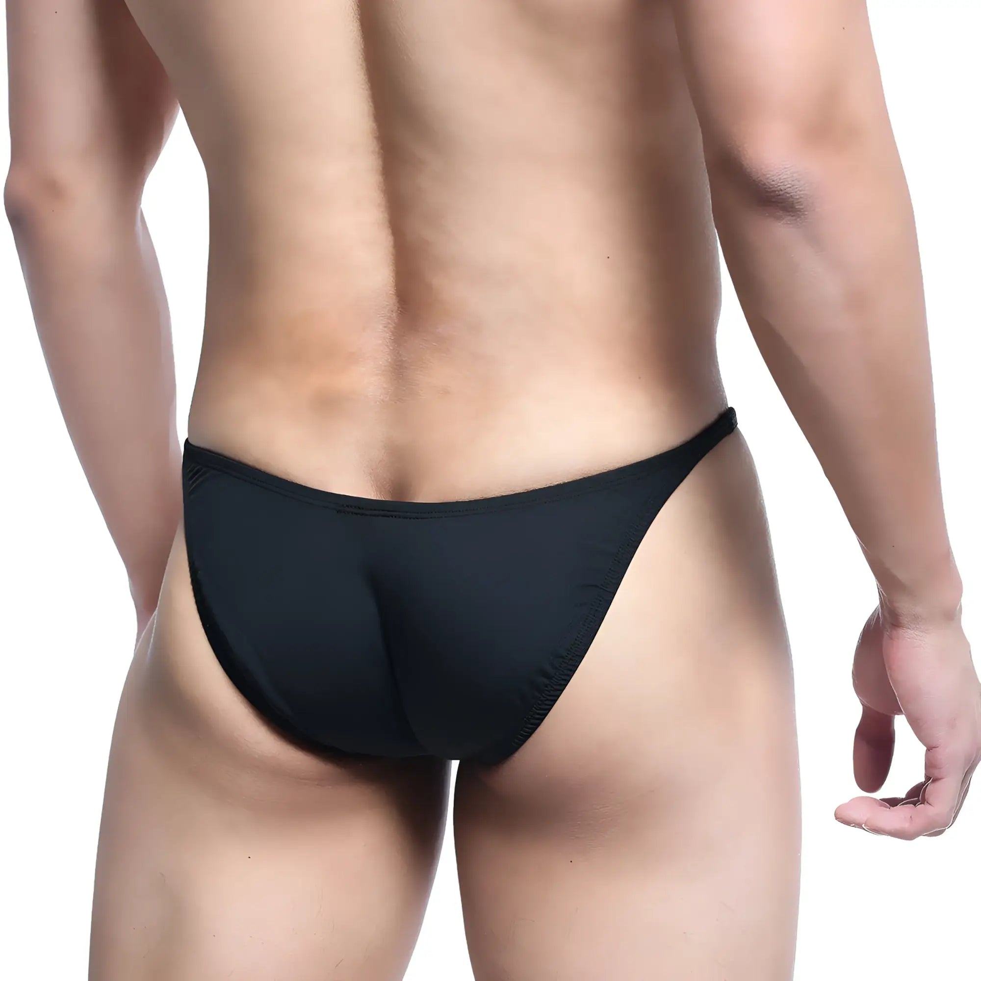 Metro malewear posingwear ifbb pro black thong briefs with smooth form-fitting design for professional posing