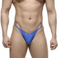 Metro malewear posingwear ifbb pro blue sequined thong posing suit designed for bodybuilding competitions