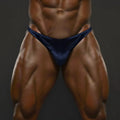 Deep navy blue velvet briefs from metromalewear posingwear simple navy velvet posing suit for men