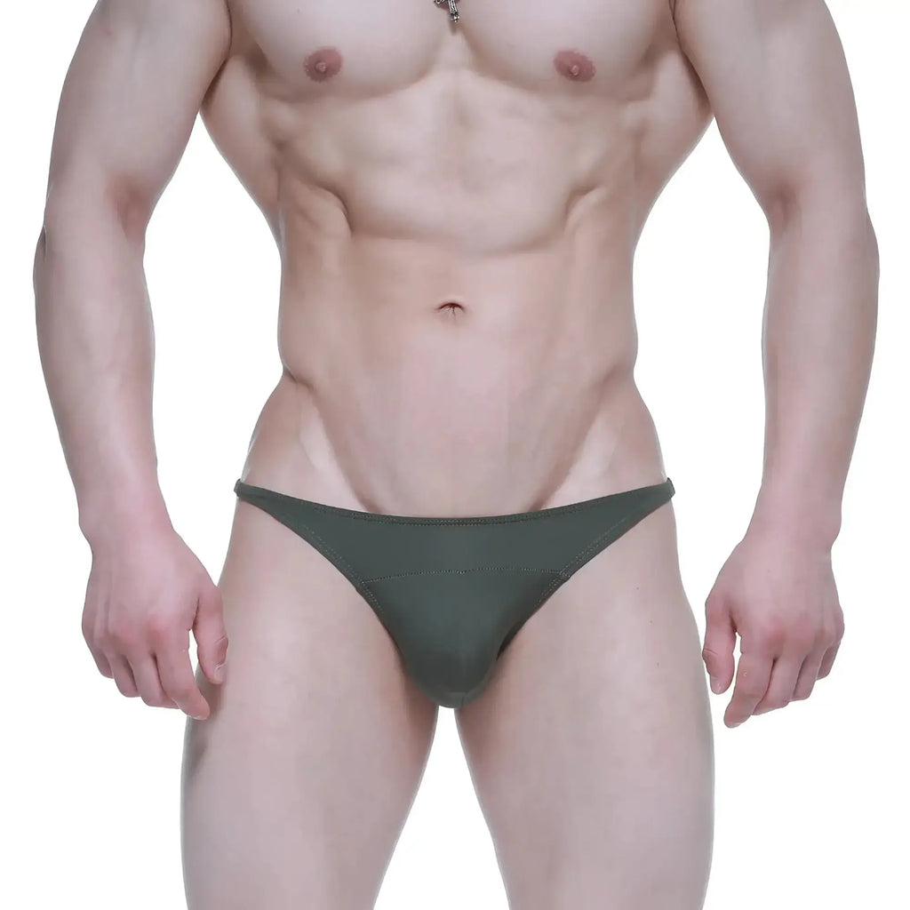 Olive green athletic briefs metro male wear prodigy bikini 6504-26 with sleek form-fitting design