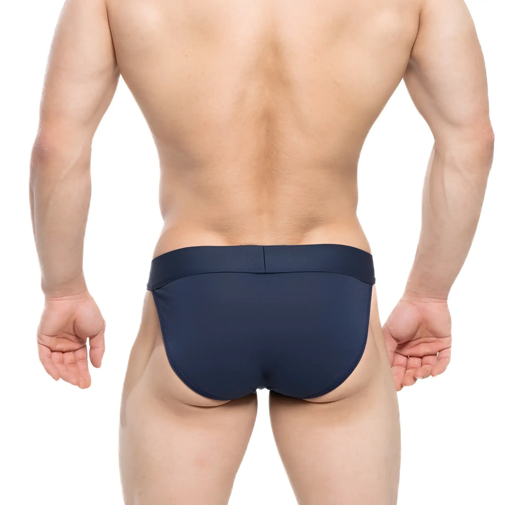 Navy blue MetroMaleWear Profundo Bikini 3004-27 briefs with smooth form-fitting fabric and subtle elastic waistband