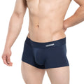 MetroMaleWear profundo short boxer in navy blue men’s boxer briefs with supportive pouch and white logo waistband