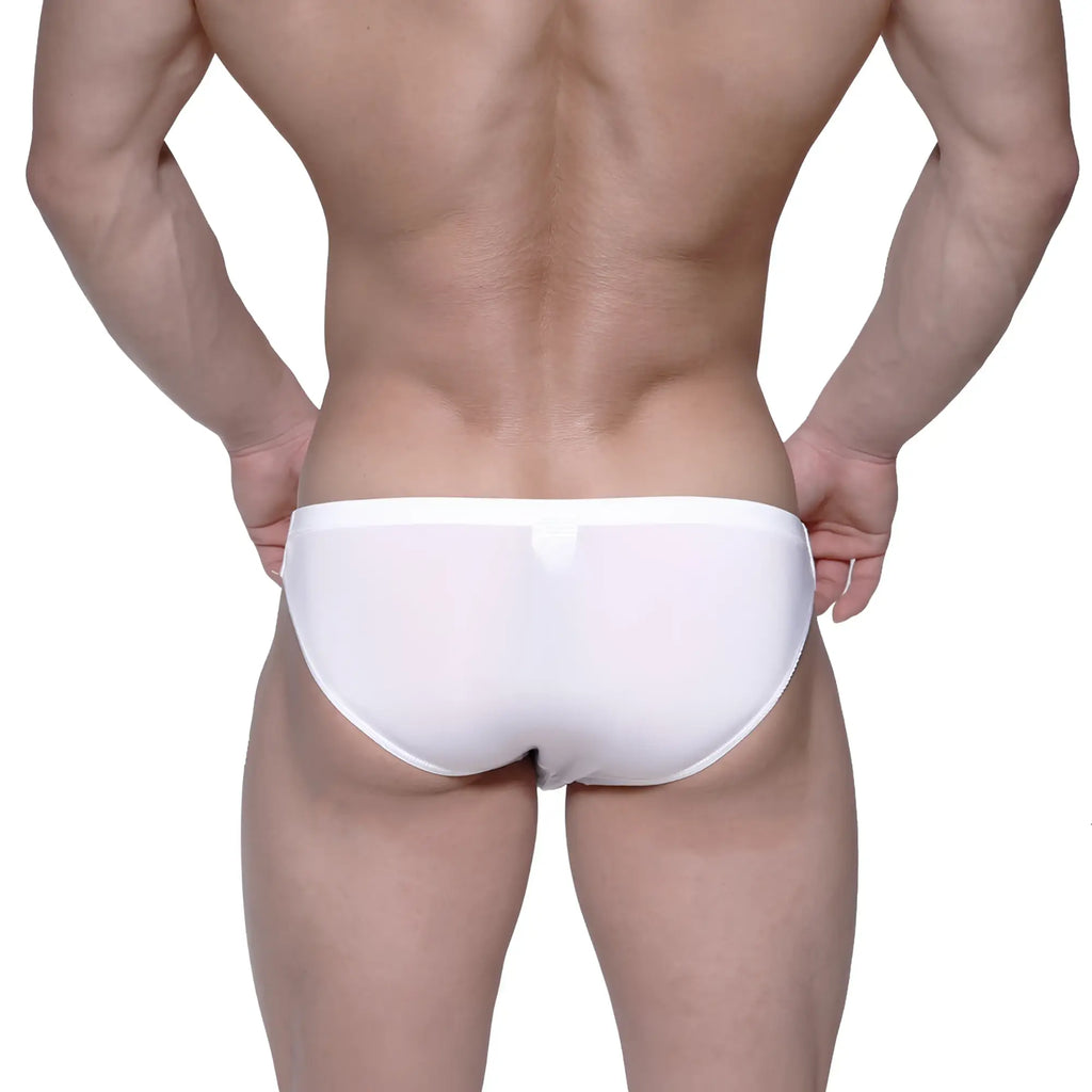 White metro malewear puente bikini crystal 3603-03 seamless form-fitting briefs with smooth design