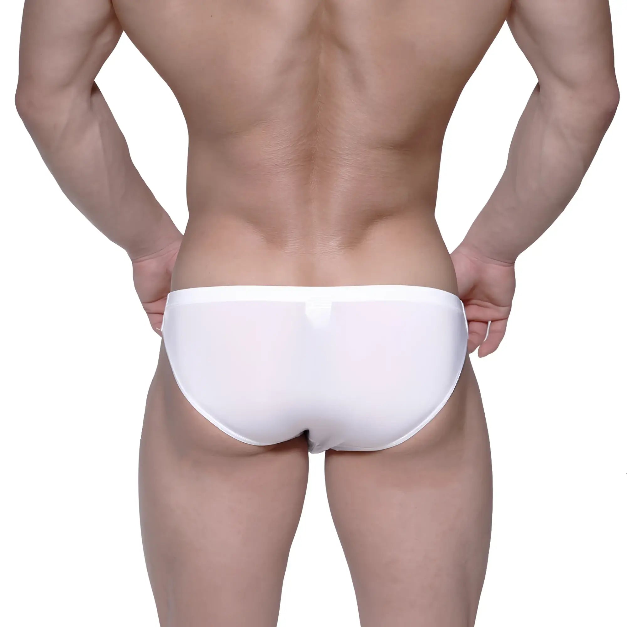 White metro malewear puente bikini crystal 3603-03 seamless form-fitting briefs with smooth design