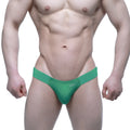 Green m2w briefs in a snug form-fitting design from metromalewear puente bikini green 3603-17 collection