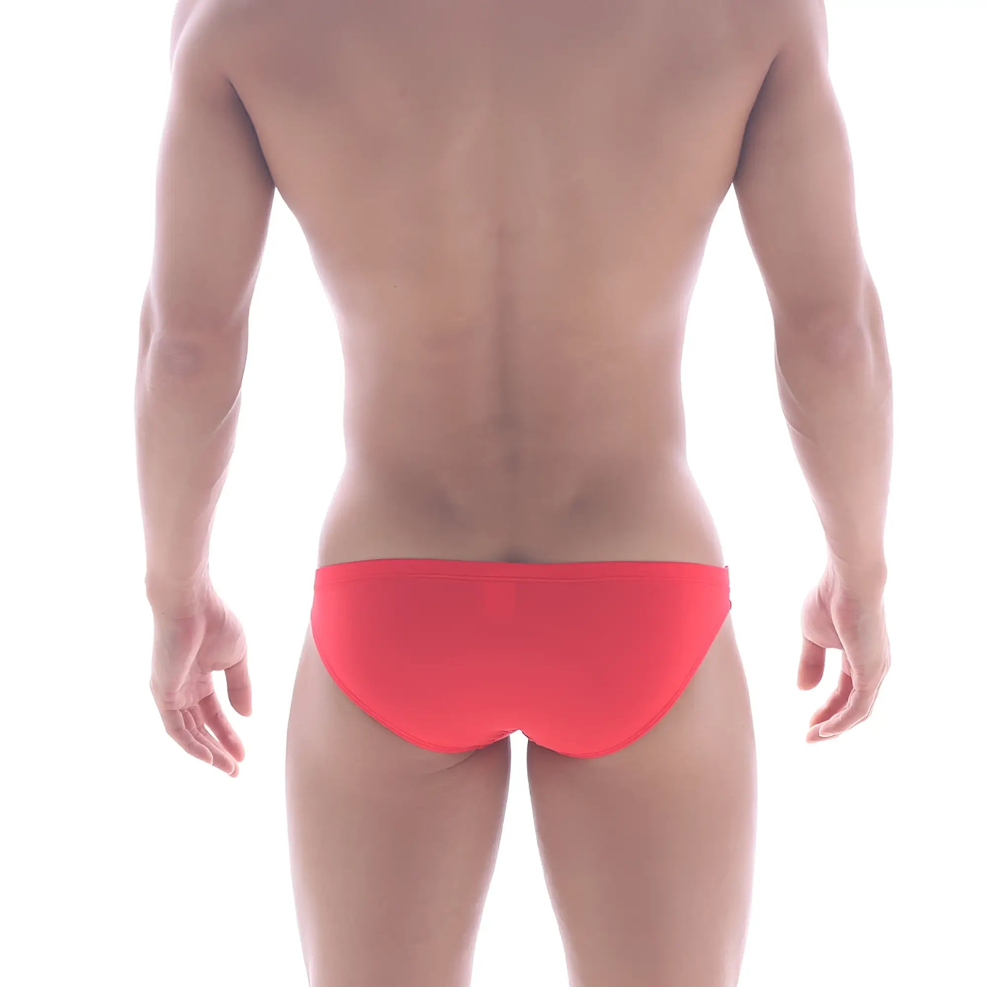 MetroMalewear Puente bikini red bright red form-fitting swim trunks designed for comfortable beachwear