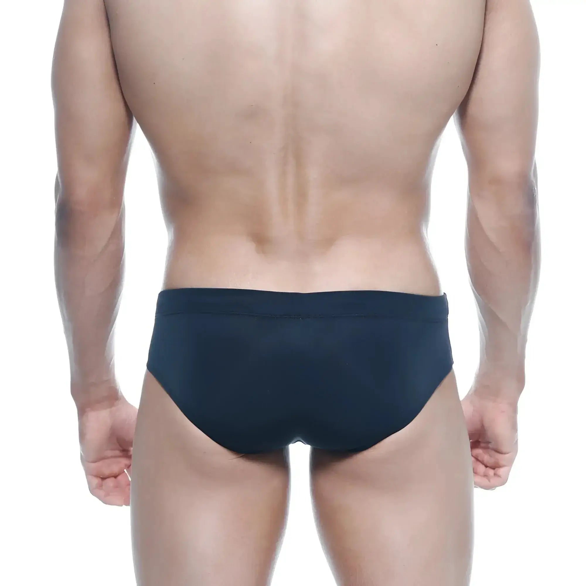 Black swim trunks metroMalewear rainbow swim brief 4914-05 with smooth form-fitting design for swimming