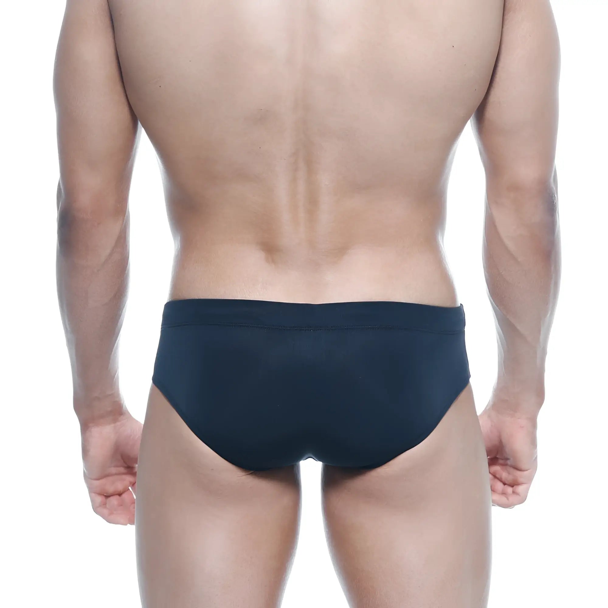 Black swim trunks metroMalewear rainbow swim brief 4914-05 with smooth form-fitting design for swimming