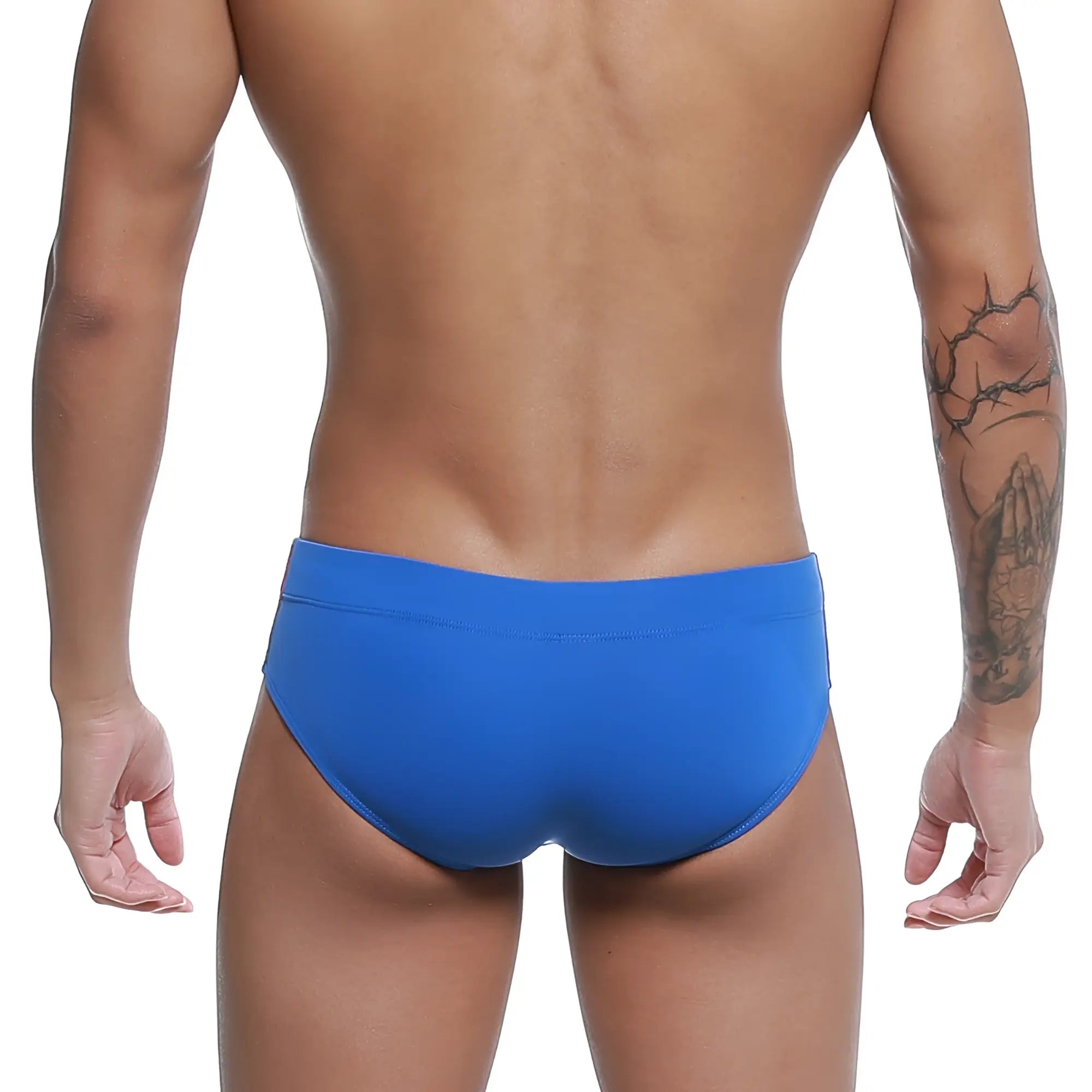 Bright blue metro malewear rainbow swim brief royal 4914-07 made of smooth stretchy fabric for comfortable wear