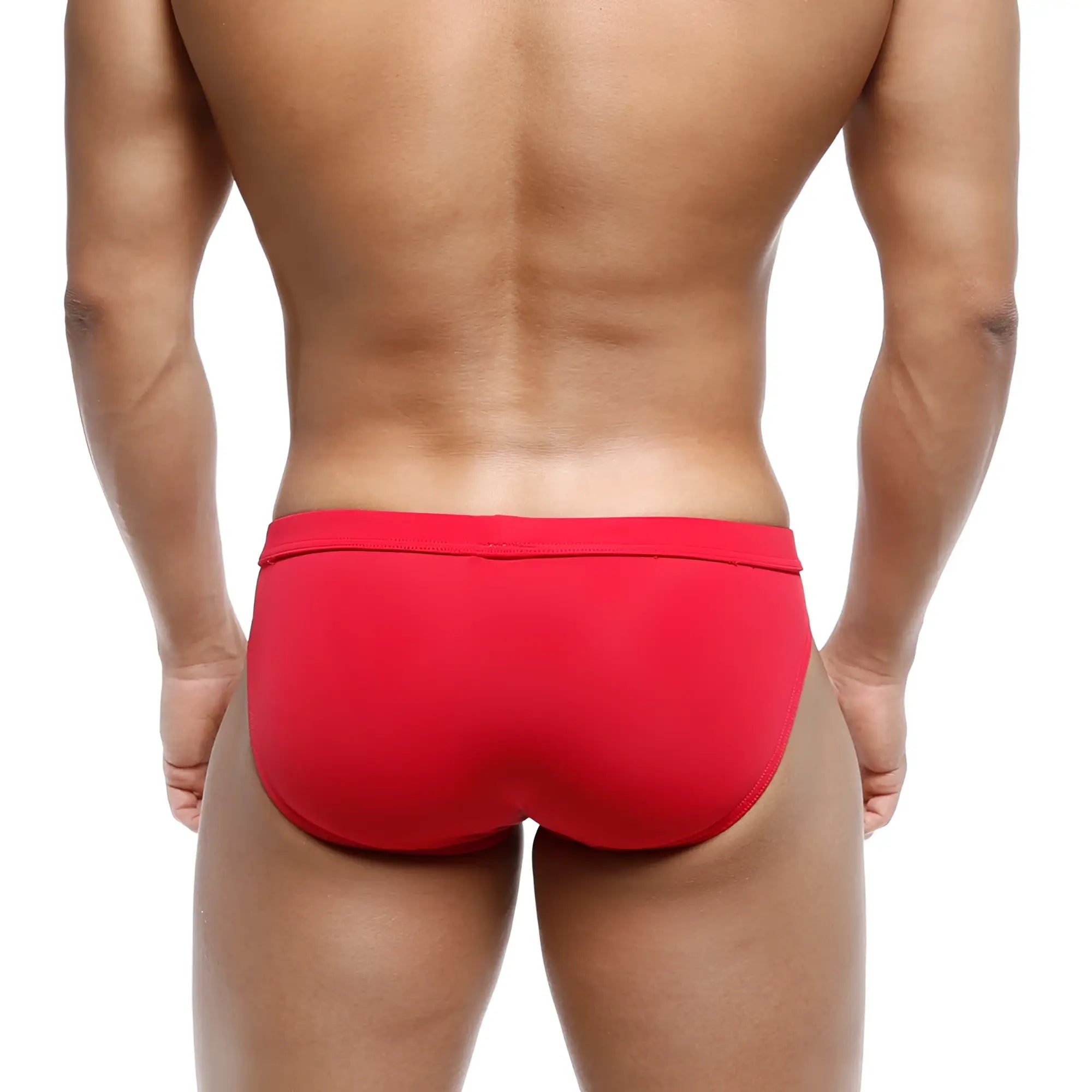 MetroMalewear resort swim brief red with smooth form-fitting design ideal for beach and pool use