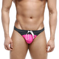 Bright pink and black swim trunks with white drawstrings from metromalewear resort swim thong gray 4982-11 collection