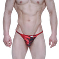 MetroMaleWear romantic bikini burgundy 6008-90 men’s thong in red and black camouflage with a white front label