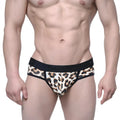 MetroMaleWear savage brief 6106-04 leopard print briefs with black elastic waistband and trim for men