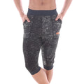 Black and silver speckled capri pants with solid black waistband and cuffs from MetroMaleWear Scandinavia gym shorts 4711-20