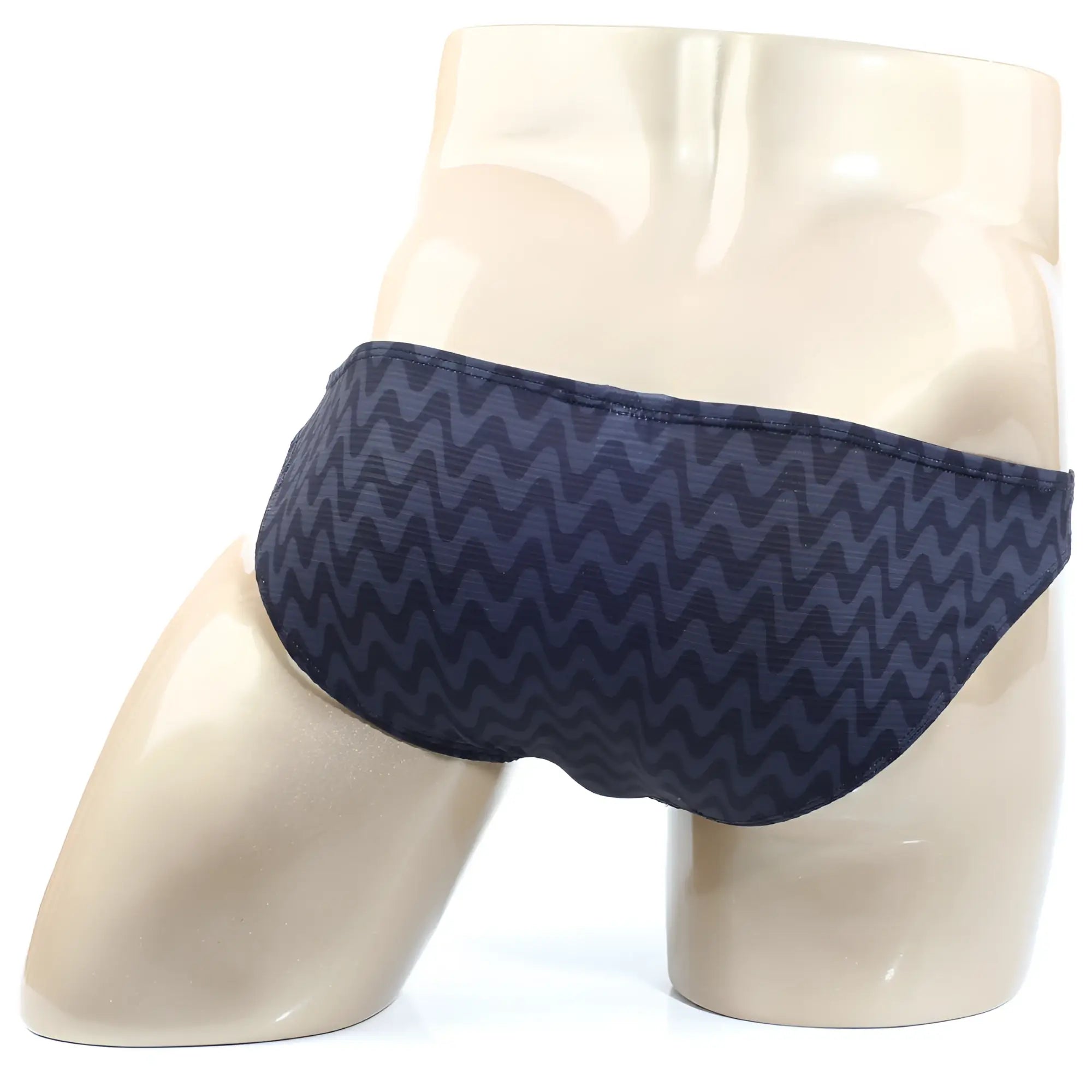 Dark blue metro male wear senal lowrise bikini swim trunks with subtle zigzag pattern and comfortable fit