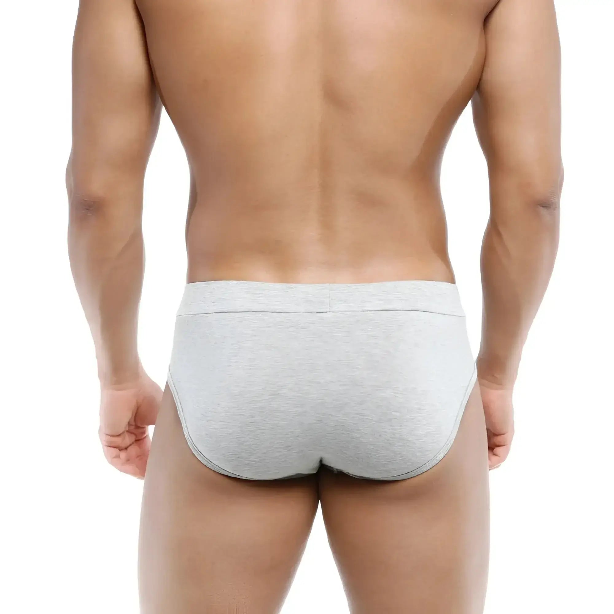 Gray heathered cotton briefs with a clean minimalist design by metromalewear sencillo brief gray 5203-10