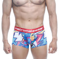 MetroMaleWear short boxer atractivo 7 2022-66 vibrant blue pink white graffiti print boxer briefs with red waistband