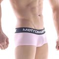 Pink mesh briefs with black metromale waistband honeycomb fabric comfortable short boxer 7 inch 2022-84