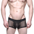 Black mesh briefs with solid black elastic waistband featuring men logo from metromalewear short boxer naked 7 2022 70