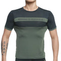 MetroMalewear SIB tank top green dark green and black athletic short sleeve tee with chest mesh panel and strong is beautiful text