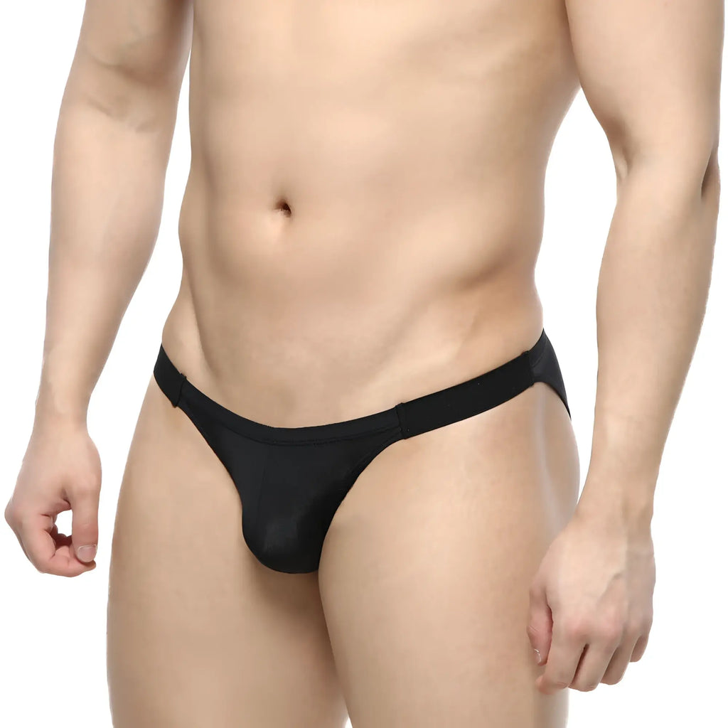 MetroMaleWear slim bikini black 3604-30 sleek form-fitting thong made of smooth stretchy fabric showing back side