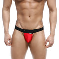 Red and black metro male wear snap jock strap 2211-12 athletic briefs with snug fit and bold front panel
