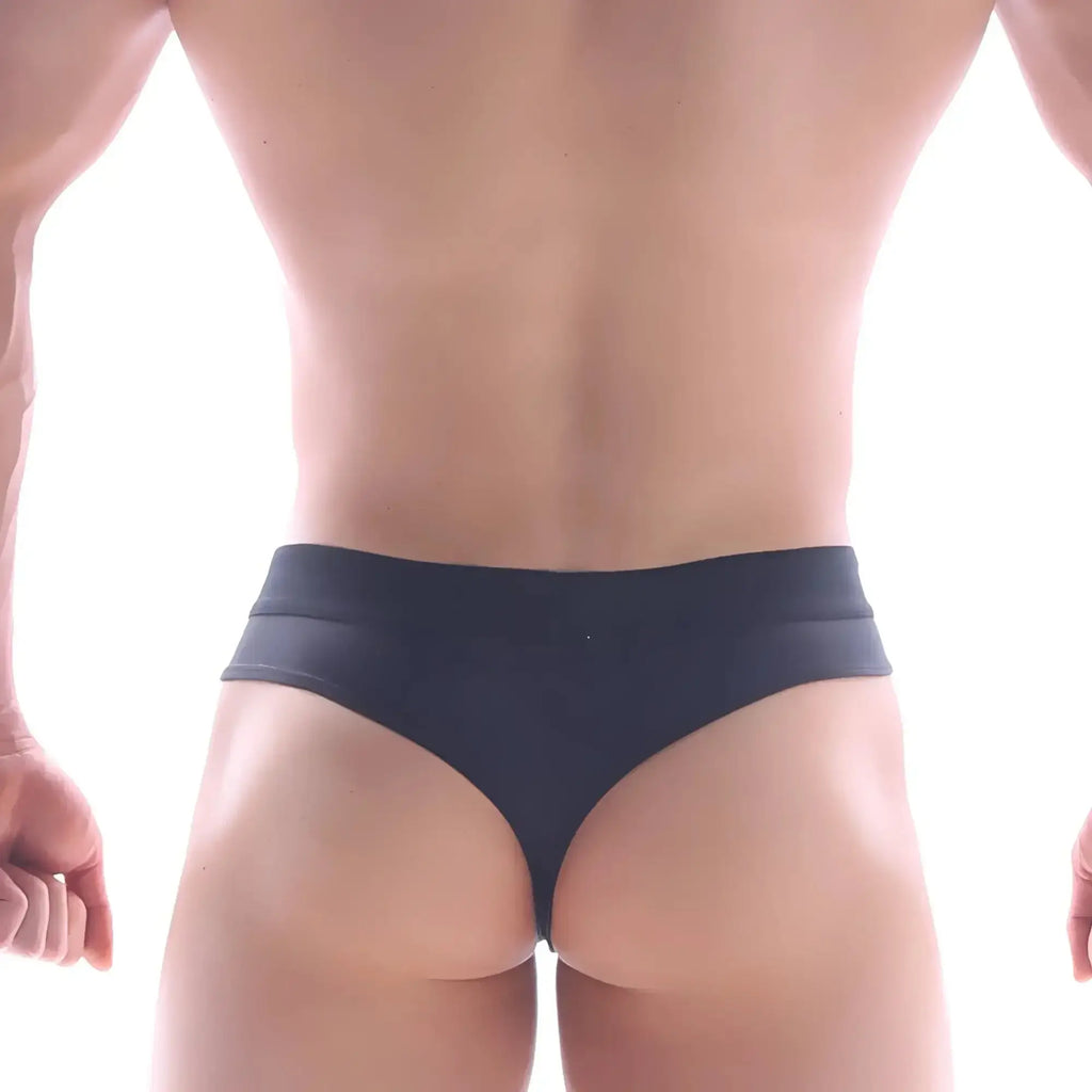 MetroMaleWear snap thong black 2212-20 black form-fitting thong underwear with smooth stretchy fabric waistband