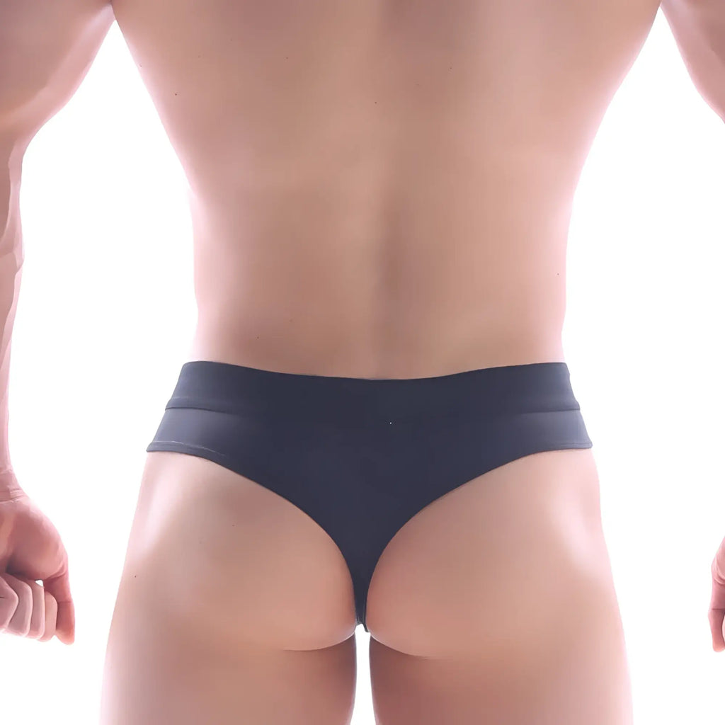 MetroMaleWear snap thong black 2212-20 black form-fitting thong underwear with smooth stretchy fabric waistband