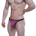 MetroMaleWear Solitario thong grape 1162-19 purple and black sleek form-fitting design visible from the back side
