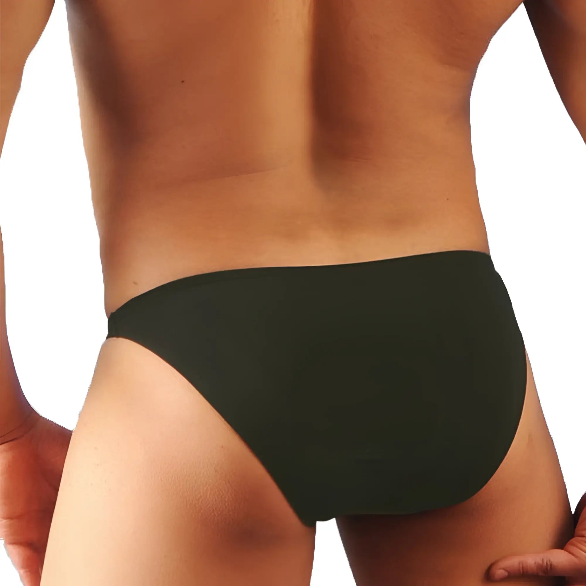 MetroMalewear sunbathing bikini dark green seamless briefs with smooth fabric for comfortable beachwear