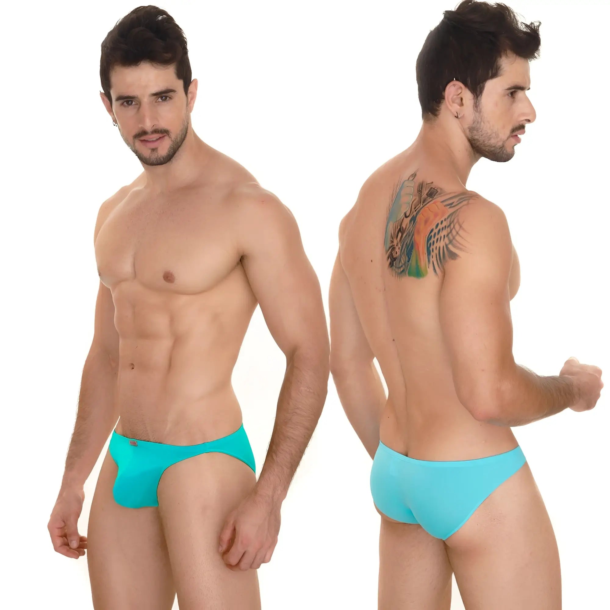 Turquoise MetroMaleWear Sunbathing Bikini 2004-08 men’s briefs with smooth form-fitting design for comfortable wear