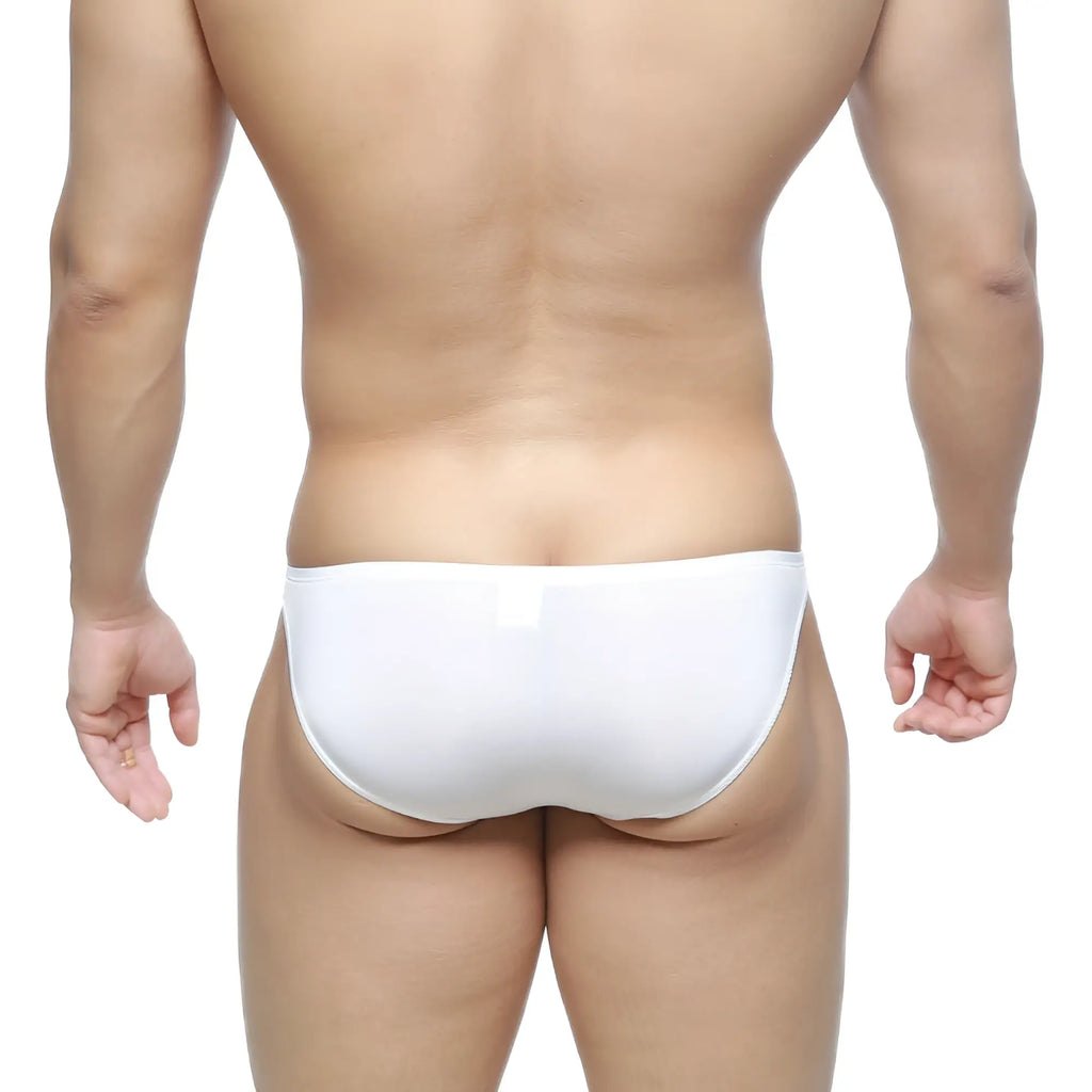 MetroMaleWear super lowrise bikini white 6115-00 seamless white form-fitting briefs front view