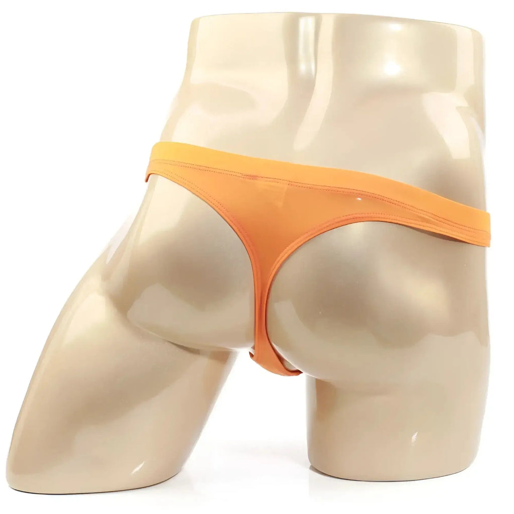 Orange metro malewear tasman thong 5032-14 in sleek fabric displayed on mannequin front view