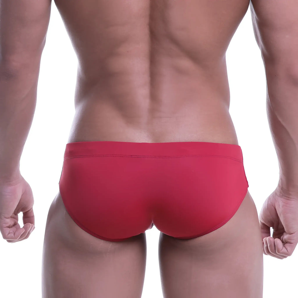 MetroMaleWear terracotta swim bikini 4917-03 red swim trunks with smooth form-fitting design