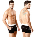 Black MetroMaleWear terry sport shorts with white waistband and side trim for athletic use