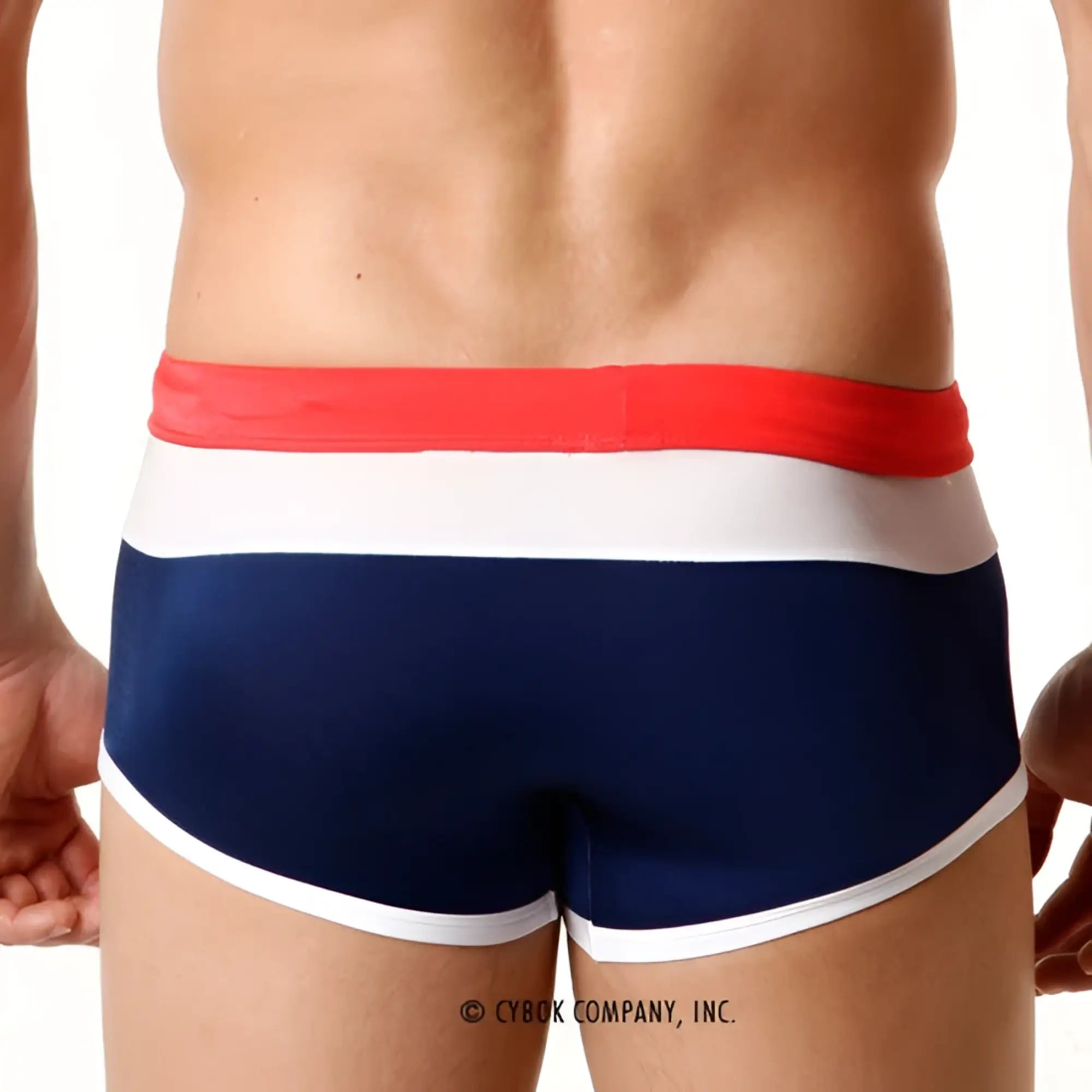 Metro male wear trio swim trunk navy 4913-28 snug fit men’s briefs with navy blue white and red stripes