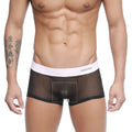 Black sheer mesh briefs with white elastic waistband branded amuw from MetroMaleWear Tull Trunk 2026-19