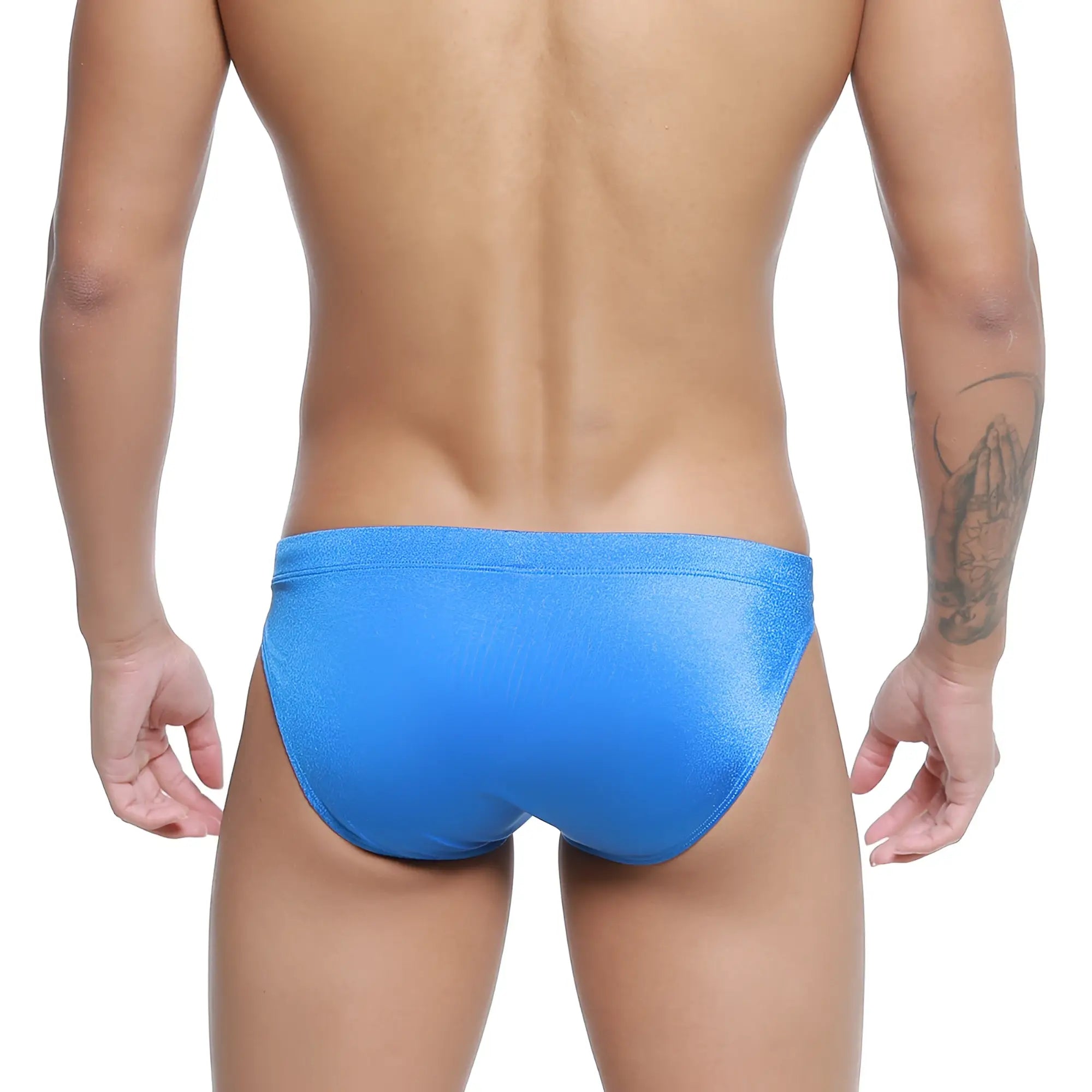 MetroMalewear vanguard swim bikini royal 4984-18 vibrant blue shimmering fabric briefs with sleek form-fitting design