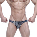 Metro male wear vasco hip brief grass 5103-71 gray and black camouflage men’s briefs with black logo on waistband