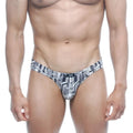 Black and white cityscape-patterned metro 5103-48 vasco hip briefs with sleek modern design by metromalewear